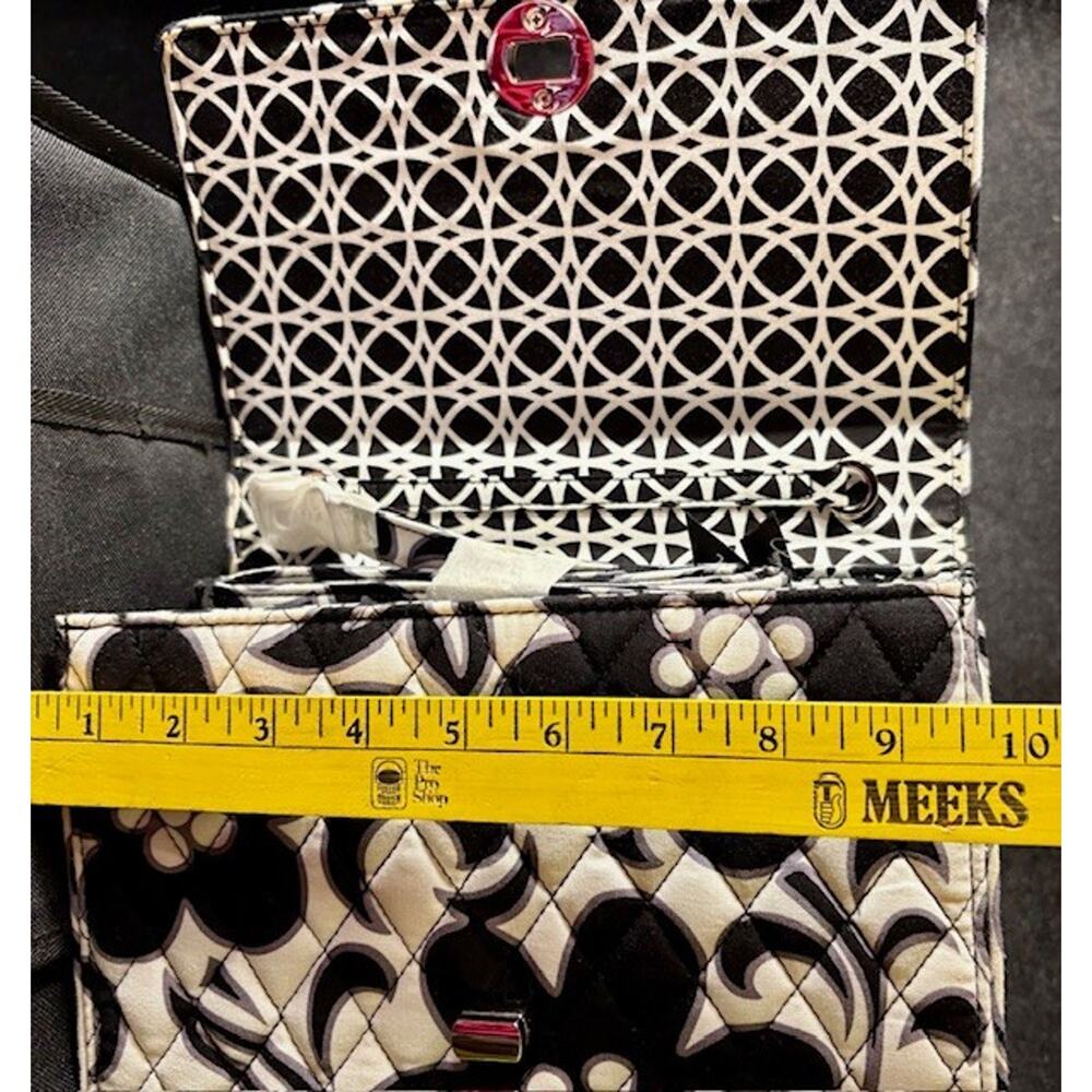 Vera Bradley Julia Satchel in Night & Day w/ Crossbody Strap Black and White NEW - Picture 10 of 11